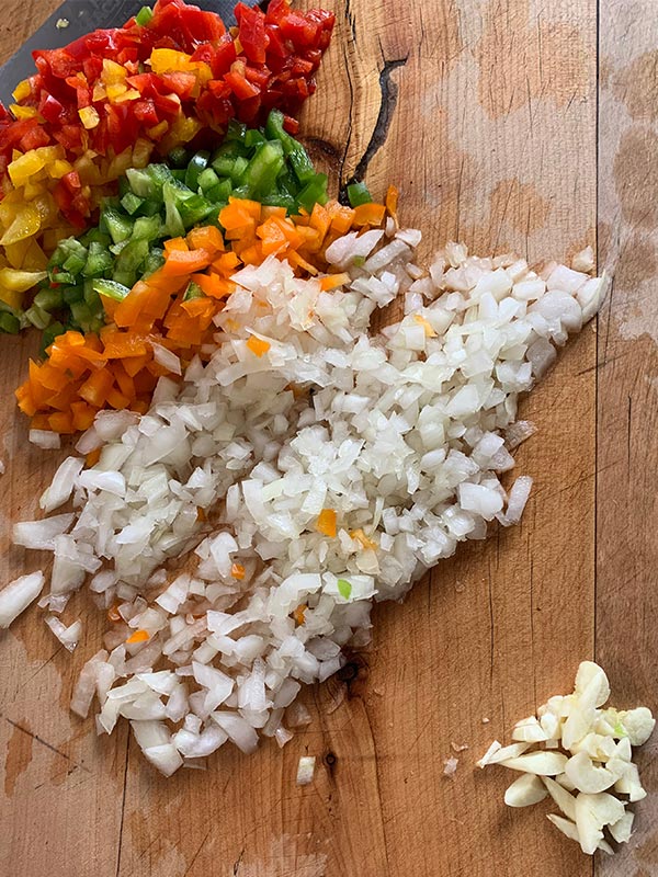 Verduras para la salsa